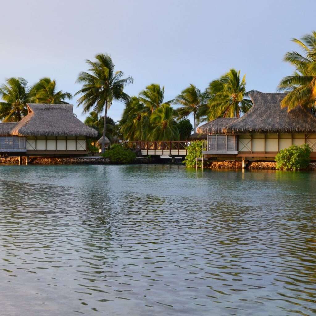 overwater bungalows at a beach resort
