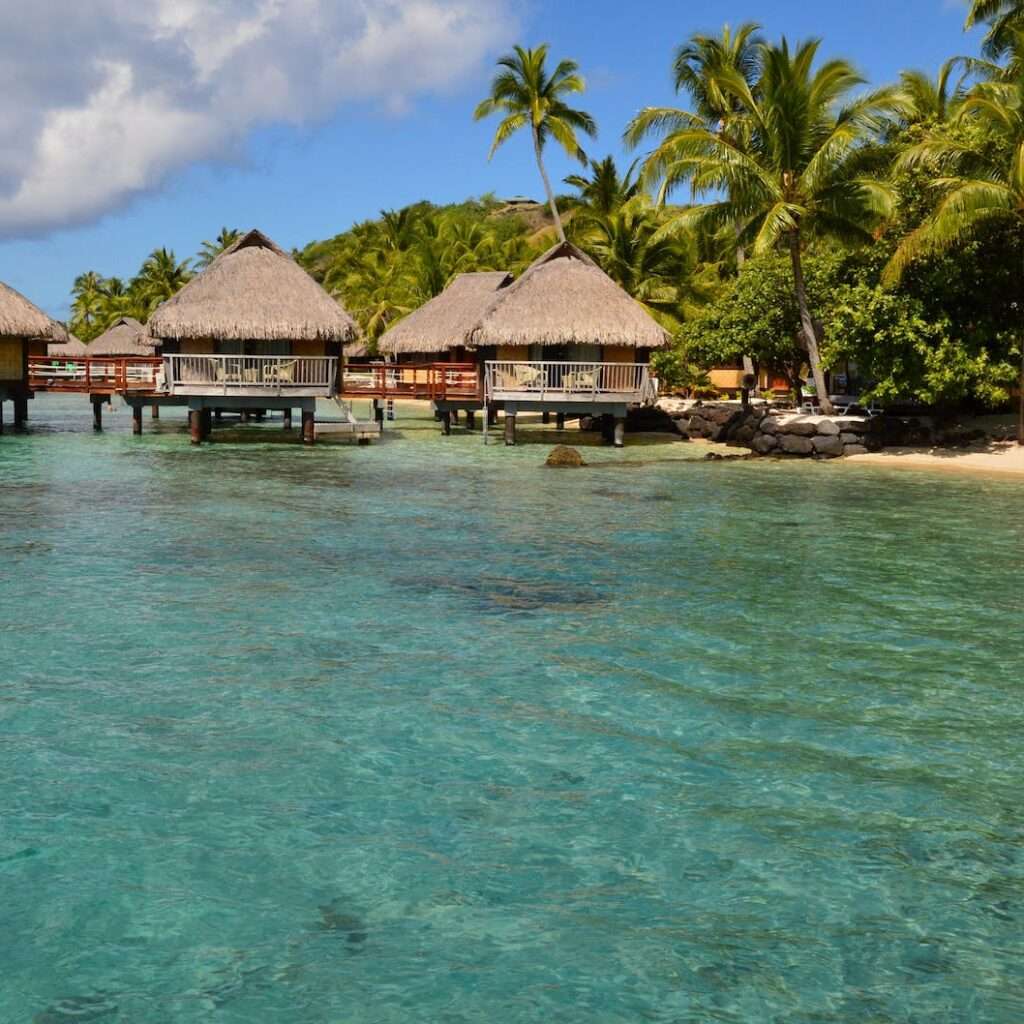 overwater bungalows at a beach resort